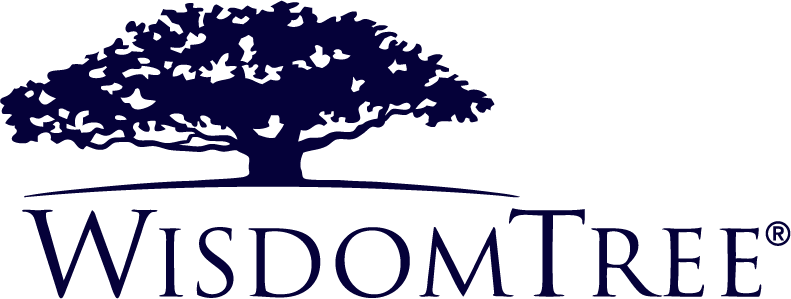 Company logo of a Oak tree with “WisdomTree” below it